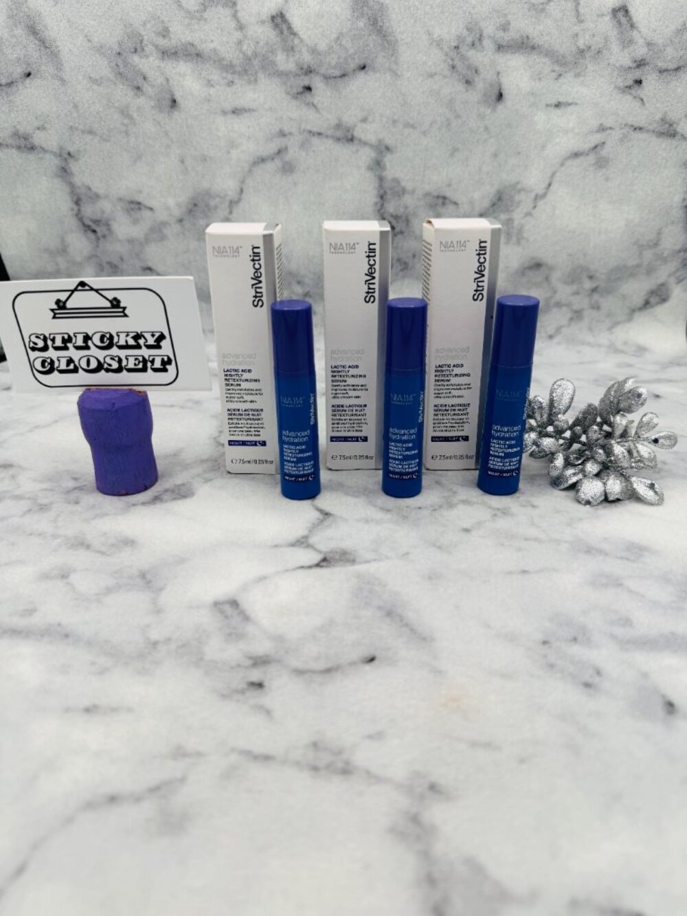 StriVectin Skincare Set-Advanced Renew Lactic Acid Night Serum,7.5ml-3pc-BOX-NEW